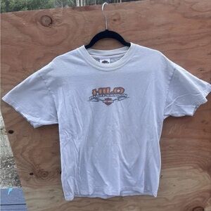 Harley-Davidson Men's White Hilo Hawaii Vintage 2004 Graphic Tee